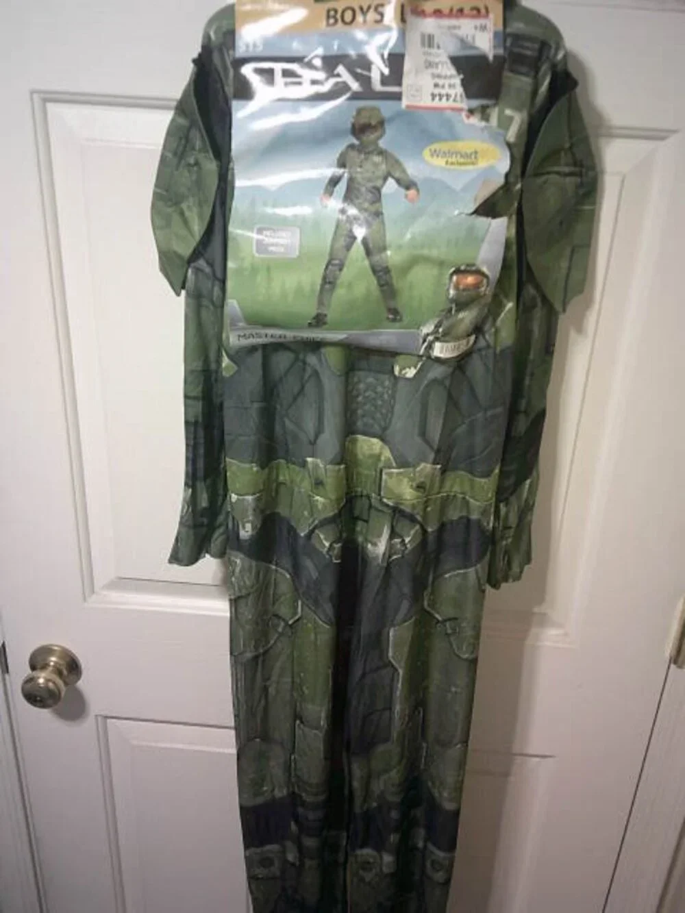 NEW DISGUISE BOYS SIZE L 10-12 HALO MASTER CHIEF HALLOWEEN COSTUME JUMPSUIT 👦